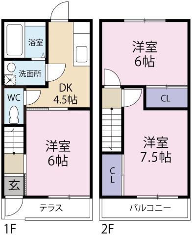 ハイツTOMINAGA(3DK/1階)の間取り写真