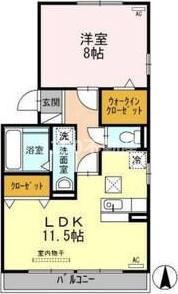 オルテンシアMT(1LDK/1階)の間取り写真