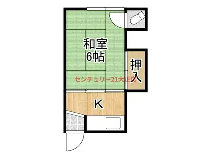 河野文化(1K/1階)の間取り写真