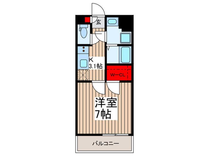 マインドフィールド新座駅南(1K/3階)の間取り写真