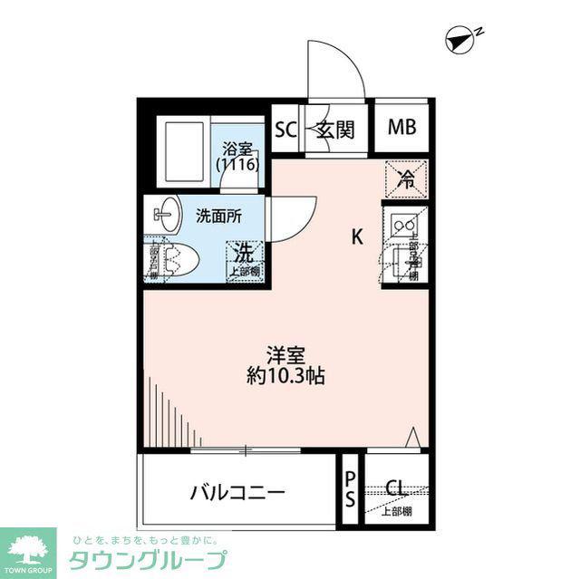 プレール・ドゥーク方南町(ワンルーム/1階)の間取り写真