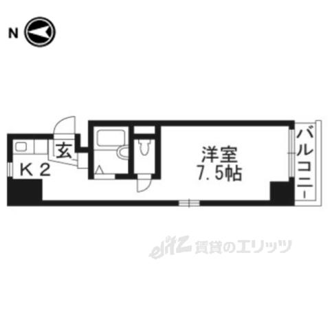 野村スチューデントハイツ(1K/4階)の間取り写真
