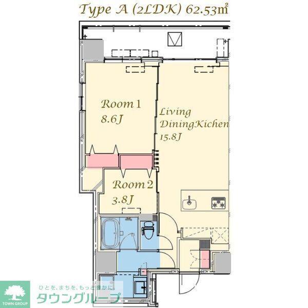 スプランディッド上野ノース(2LDK/6階)の間取り写真