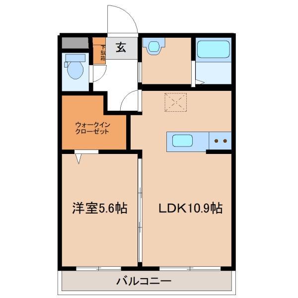 BLISS小池原(1LDK/4階)の間取り写真