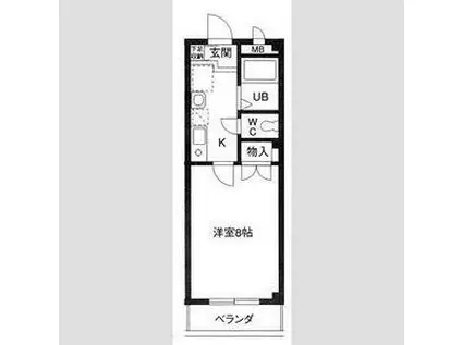 シャトー21(1K/1階)の間取り写真