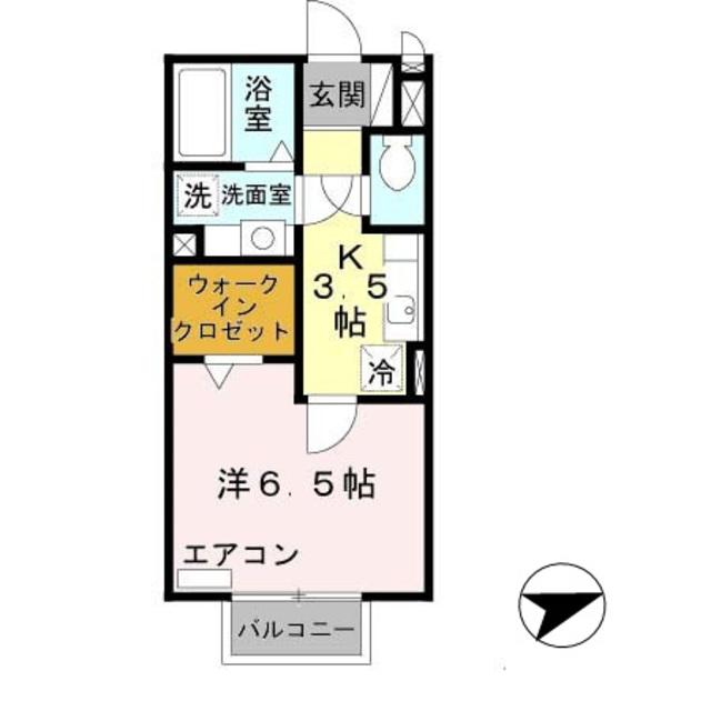 ベアーレ ディモーラ(1K/2階)の間取り写真