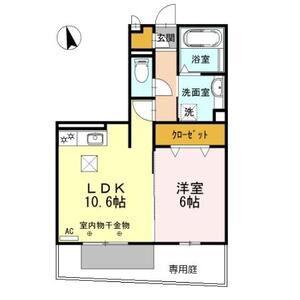 セントレ カーサ(1LDK/1階)の間取り写真