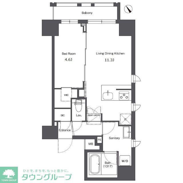 コンフォリア台東根岸(1LDK/6階)の間取り写真