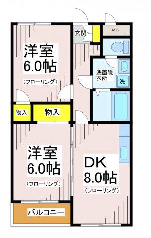 パストラルマンションMII(2DK/2階)の間取り写真