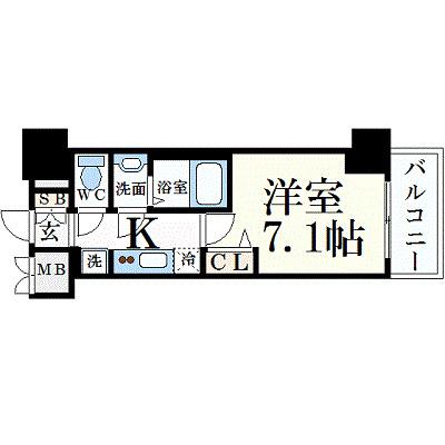 プレサンス久屋大通公園セラフィ(1K/14階)の間取り写真