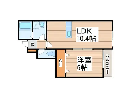 グレースヒルズ(1LDK/1階)の間取り写真