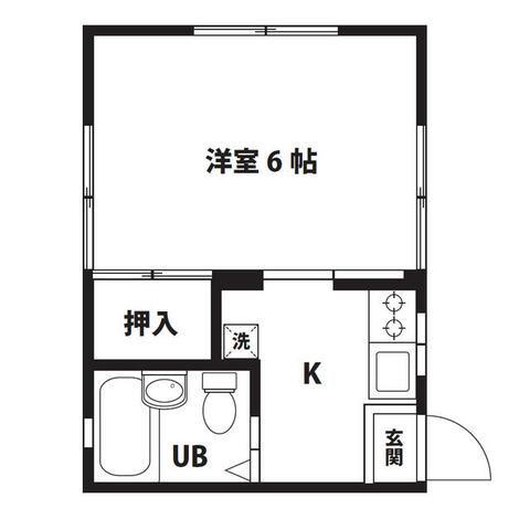 ビラ湘南(1K/2階)の間取り写真