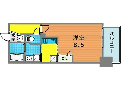 エストーネハーバーランド(1K/7階)の間取り写真