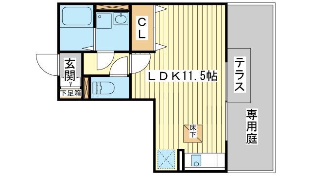 エマーブル(ワンルーム/1階)の間取り写真