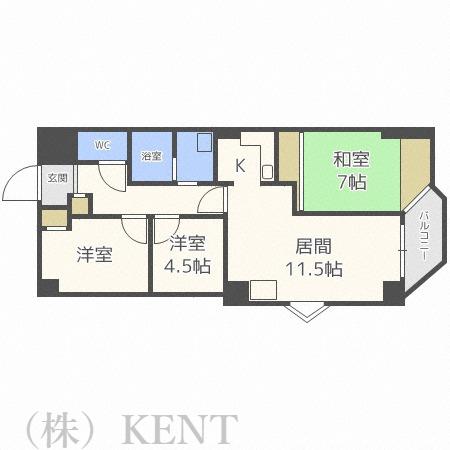 エクセルシュール二十四軒(3LDK/10階)の間取り写真