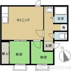 富士ハイツ(2LDK/2階)の間取り写真