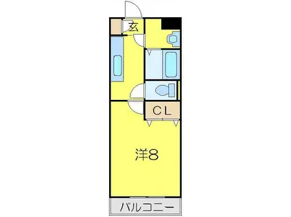 シャンティ(1K/1階)の間取り写真