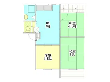 あけぼのハイツ(3DK/2階)の間取り写真