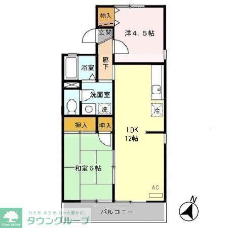 ジョイナス東大宮(2LDK/1階)の間取り写真