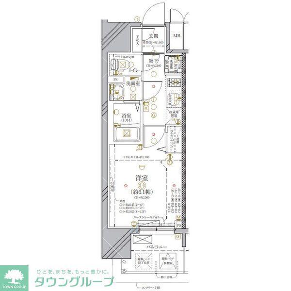 ディアレイシャス金山(1K/12階)の間取り写真
