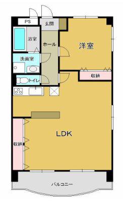 クレール浜松I(1LDK/5階)の間取り写真