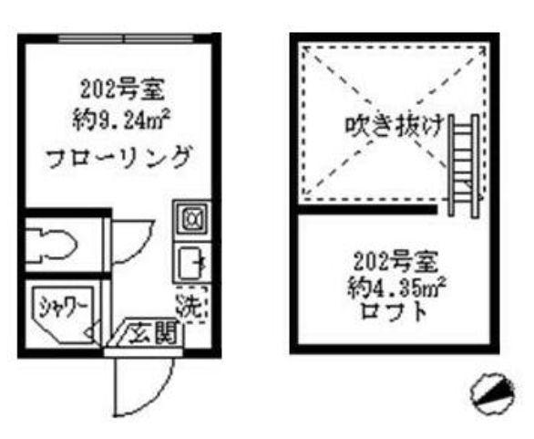 ABITARE・CASA(2LDK/3階)の間取り写真
