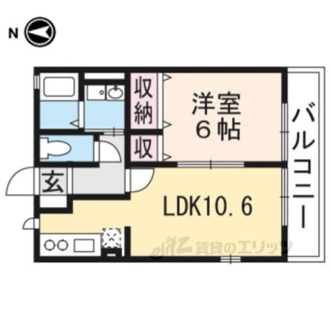 ラフィネ マツヤマ(1LDK/2階)の間取り写真
