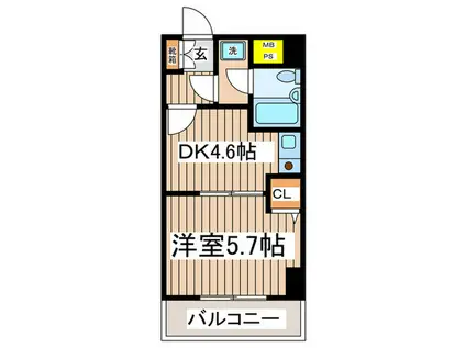 ライオンズマンション相模原第3(1DK/3階)の間取り写真