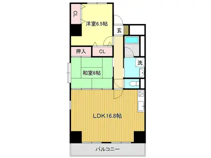 リップルガーデンI(2LDK/1階)の間取り写真