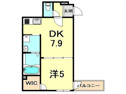 フジパレス津門中央公園2番館(1DK/3階)の間取り写真