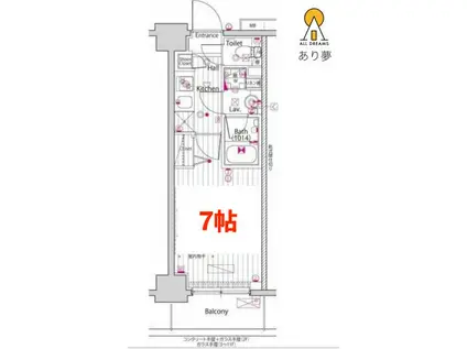 ガーラ・プライム横濱関内(1K/6階)の間取り写真