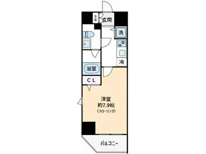 ジーベック木場(1K/5階)の間取り写真