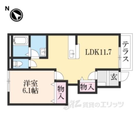 サンライズガーデン(2DK/2階)の間取り写真