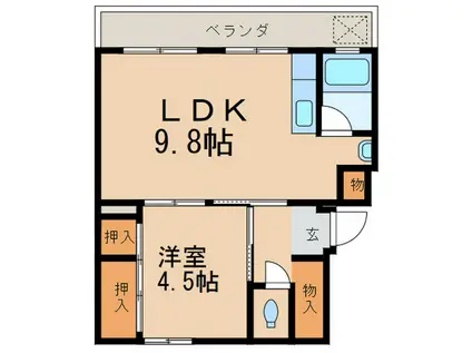 グランシャトー松原(1LDK/1階)の間取り写真