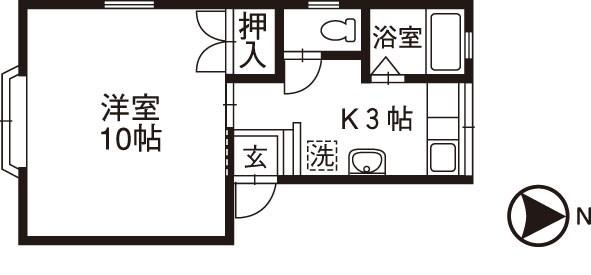 ジュニアガーデン(1K/2階)の間取り写真