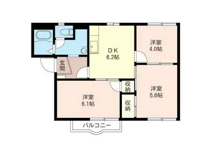 メゾンドール A(3DK/2階)の間取り写真