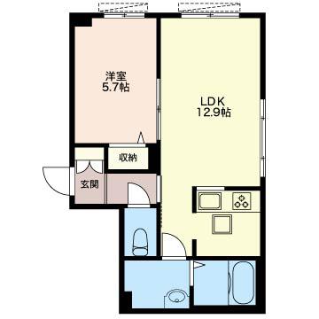 コリーネ 東中野(1LDK/1階)の間取り写真