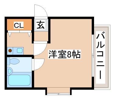 メモワール鷹取(ワンルーム/3階)の間取り写真