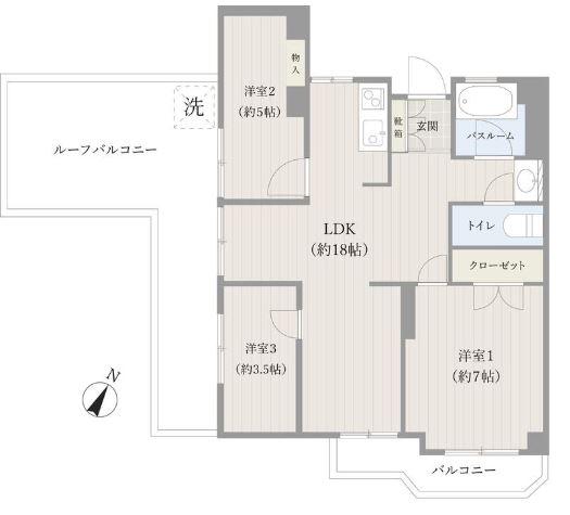 原宿インペリアルハイツ(3LDK/4階)の間取り写真