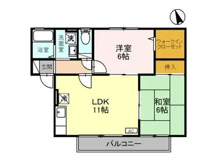 VIVRE EST(2LDK/2階)の間取り写真