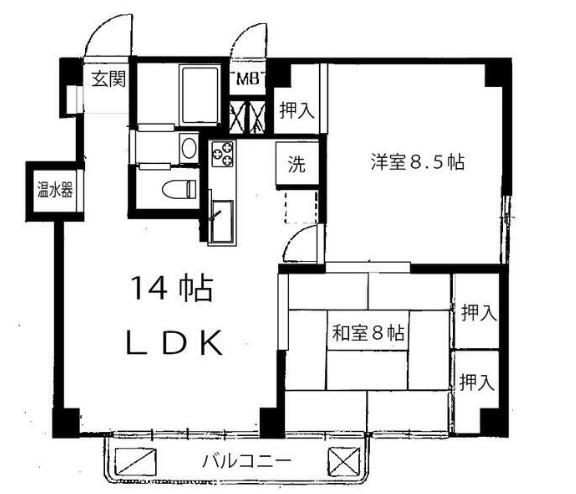 ヴェラハイツ赤坂新坂町(2LDK/2階)の間取り写真
