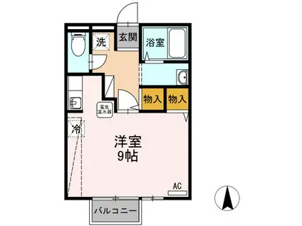 ロイヤルシャトーA棟(ワンルーム/2階)の間取り写真