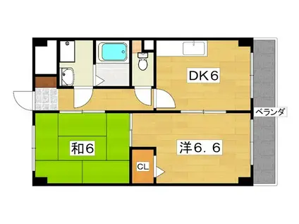 M プラザ楠根壱番館(2DK/5階)の間取り写真