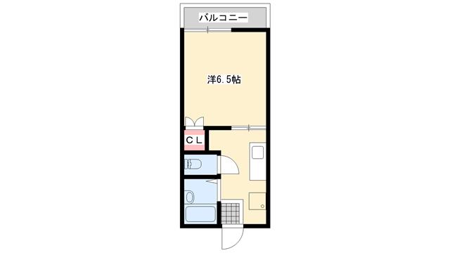 AIAI1Kハイツ(1K/2階)の間取り写真