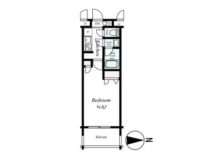 レジデンシャルヒルズ博多駅前弐(1K/3階)の間取り写真