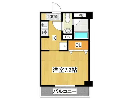 リーフ・ザ・ガーデン竜ヶ崎(1K/3階)の間取り写真