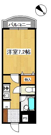 エクセル富士見(1K/8階)の間取り写真