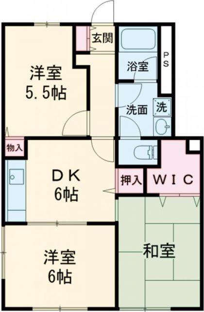 プラチナコート小野(3DK/1階)の間取り写真