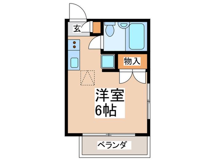 フラット柴崎(ワンルーム/1階)の間取り写真