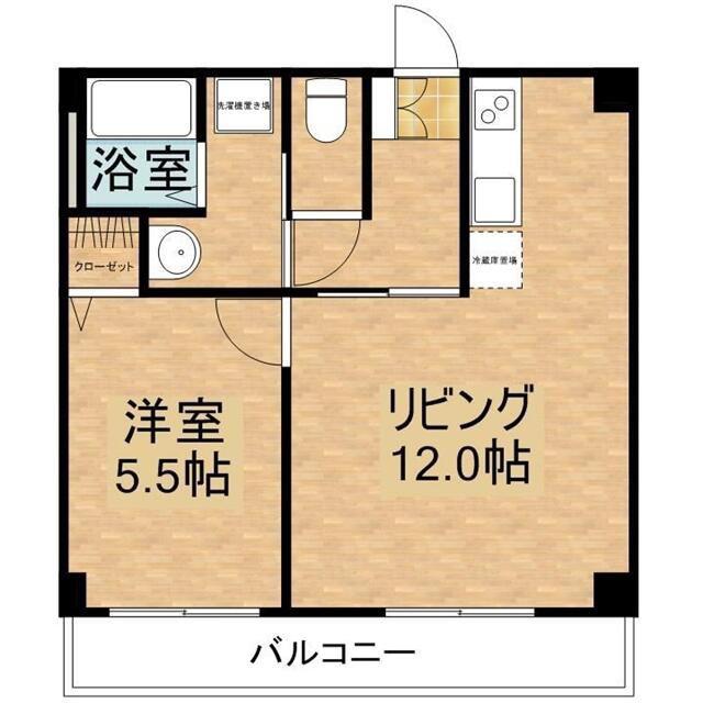 レジデンス螢茶屋(1LDK/1階)の間取り写真